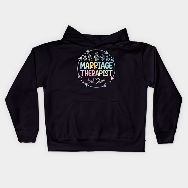 Marriage Therapist cute floral watercolor Kids Hoodie by ARTBYHM